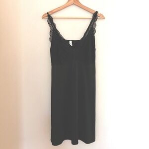 FN by Flora Nikrooz Black Lace Bodice Chemise Nightgown Slip Dress Womens XL